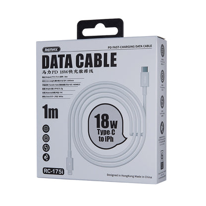 REMAX Marlik Series RC-175i PD 20W USB-C / Type-C to 8 Pin Interface Fast Charging Data Cable, Ca...