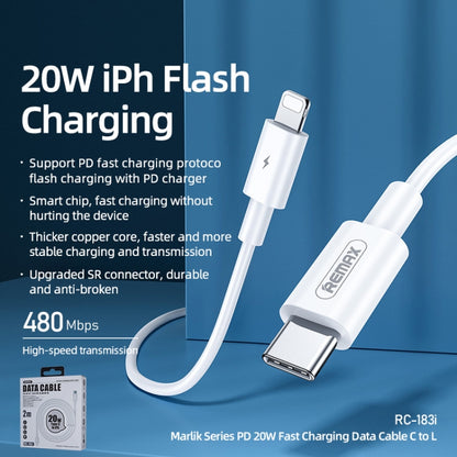 REMAX Marlik Series RC-183i PD 20W USB-C / Type-C to 8 Pin Interface Fast Charging Data Cable, Ca...