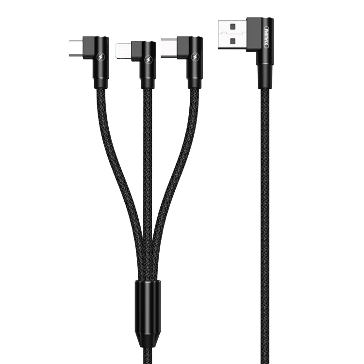 REMAX RC-167th 1m  3 in 1 2.4A USB to 8 Pin + USB-C / Type-C + Micro USB Range Series Cable