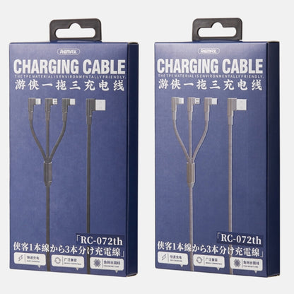 REMAX RC-167th 1m  3 in 1 2.4A USB to 8 Pin + USB-C / Type-C + Micro USB Range Series Cable