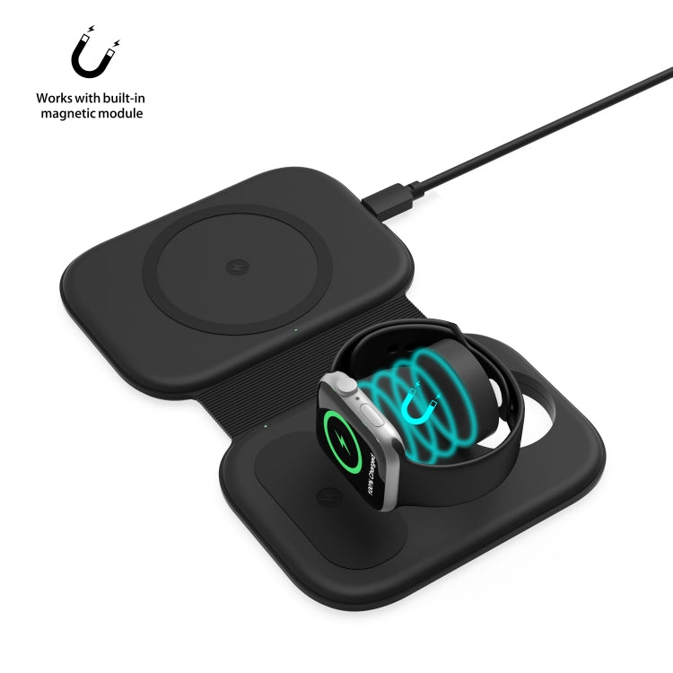 F20 3 in 1 15W Multi-function Magnetic Folding Wireless Charger for iPhone Series & Apple Watches...