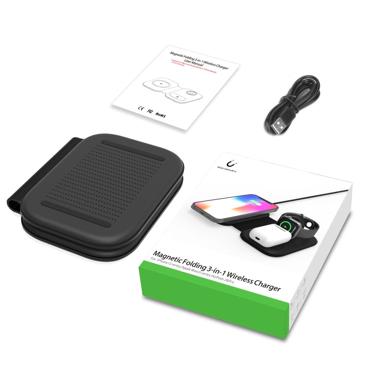 F20 3 in 1 15W Multi-function Magnetic Folding Wireless Charger for iPhone Series & Apple Watches...