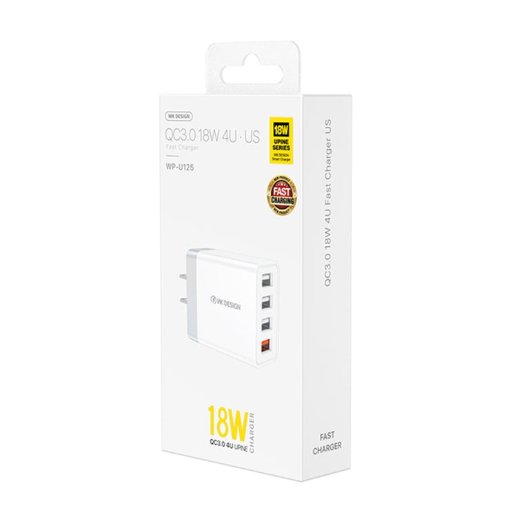 WK WP-U125 Youpin Series 18W QC3.0 4 USB Ports Fast Travel Charger, CN Plug / US Plug������������...