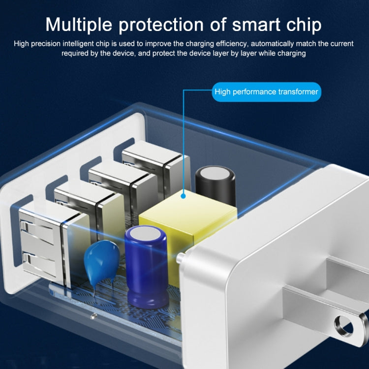 WK WP-U125 Youpin Series 18W QC3.0 4 USB Ports Fast Travel Charger, CN Plug / US Plug������������...