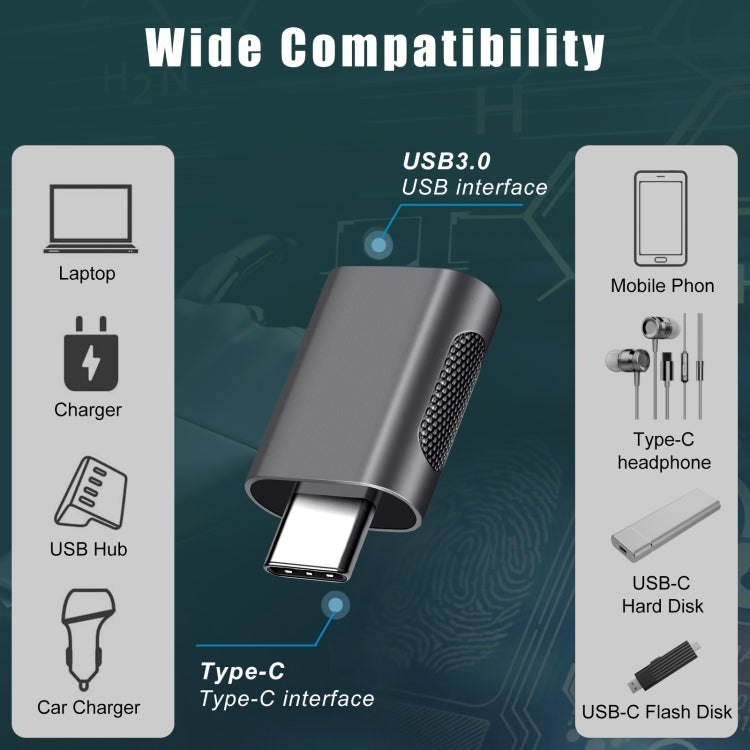 2 PCS SBT-158 USB-C / Type-C Male to USB 3.0 Female Zinc Alloy Adapter, SBT-158 Black, SBT-158 Go...