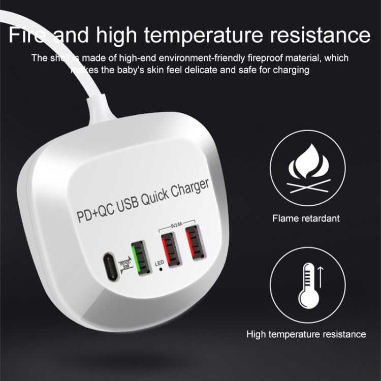 WLX-T3P 4 In 1 PD + QC Multi-function Smart Fast Charging USB Charger, WLX-T3P AU Plug�����������...
