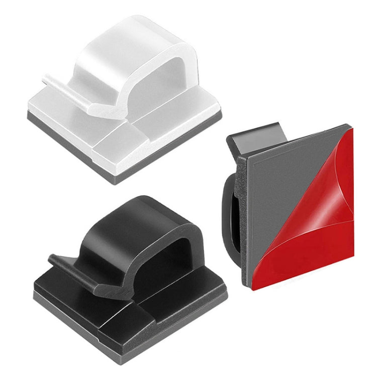 HG2392 50 PCS Desktop Data Cable Organizer Fixing Clip, Gum Type: Red and Grey�������������������...