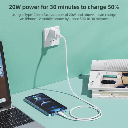 REMAX RC-068i PD 20W Type-C / USB-C to 8 Pin High Elastic TPE Fast Charging Data Cable, Length: 1...