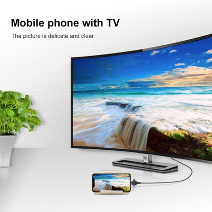 P8J Aluminum 3 in 1 8 Pin + Micro USB + USB-C / Type-C to HDTV Cable, Cable Length: 2m�����������...