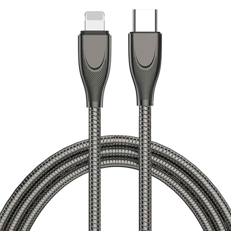 ADC-009 USB-C / Type-C to 8 Pin Zinc Alloy Hose Fast Charging Data Cable, Cable Length: 1m�������...