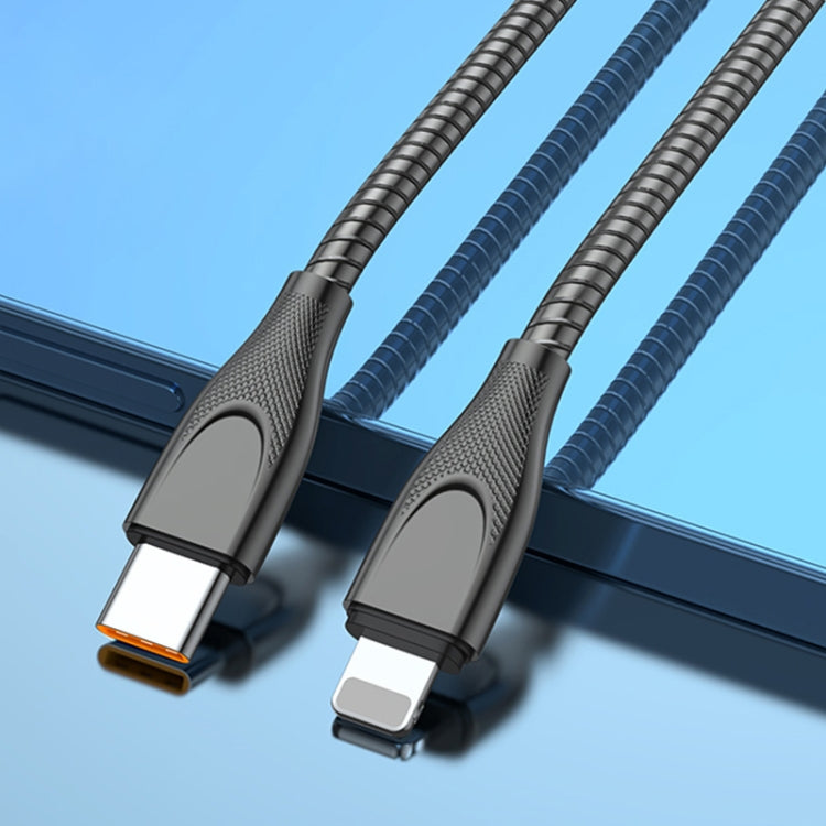 ADC-009 USB-C / Type-C to 8 Pin Zinc Alloy Hose Fast Charging Data Cable, Cable Length: 1m�������...