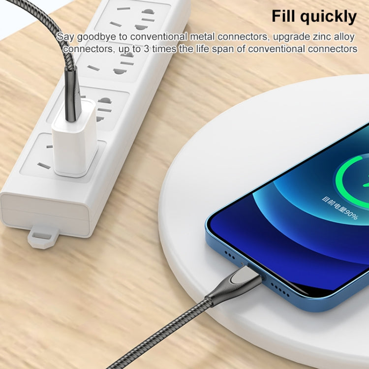 ADC-009 USB-C / Type-C to 8 Pin Zinc Alloy Hose Fast Charging Data Cable, Cable Length: 1m�������...