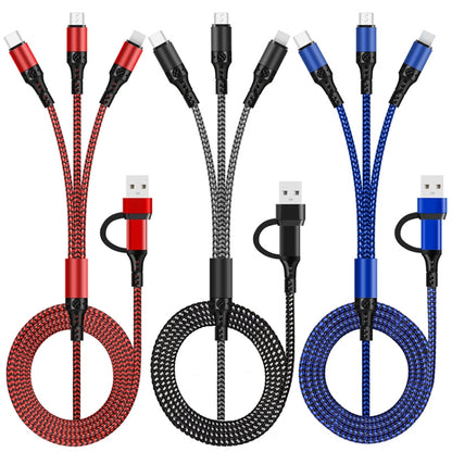5 in 1 3A 1.2m Two-color Braided Fast Charging Data Cable