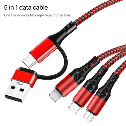 5 in 1 3A 1.2m Two-color Braided Fast Charging Data Cable