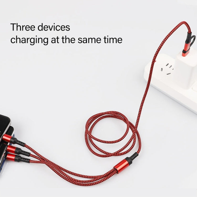 5 in 1 3A 1.2m Two-color Braided Fast Charging Data Cable