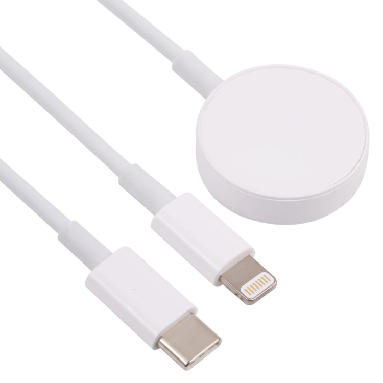 3 in 1 USB-C / Type-C to 8 Pin + USB-C / Type-C + Magnetic Watch Wireless Charger Data Cable, Cab...