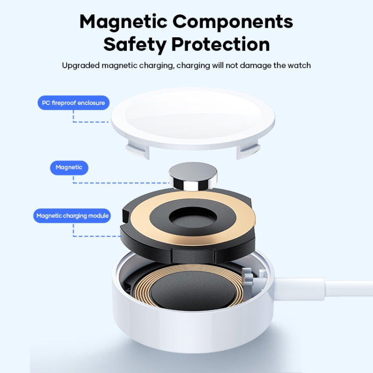 3 in 1 USB-C / Type-C to 8 Pin + USB-C / Type-C + Magnetic Watch Wireless Charger Data Cable, Cab...