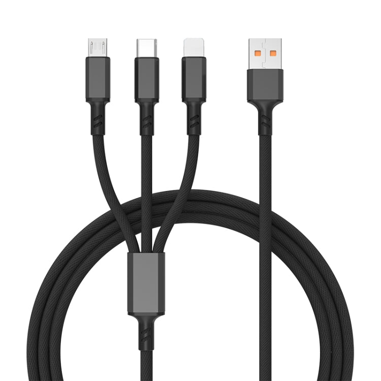 Braided 3A 3 in 1 USB to Type-C / 8 Pin / Micro USB Fast Charging Cable, Cable Length: 1.2m������...