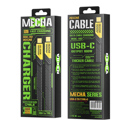 WK WDC-192 Mech Series 100W USB-C/Type-C to USB-C/Type-C Fast Charge Data Cable, Length: 1m������...