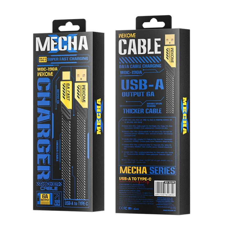 WK WDC-190a Mech Series 6A USB to USB-C/Type-C Fast Charge Data Cable, Length: 1m����������������...