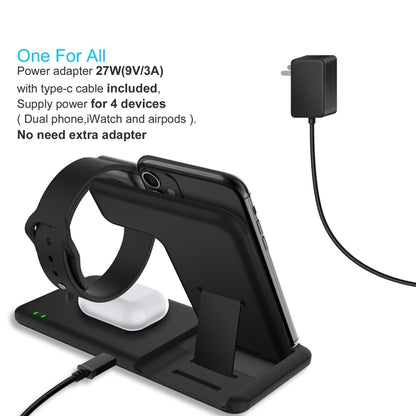 Q20 4 In 1 Wireless Charger Charging Holder Stand Station with Adapter For iPhone / Apple Watch /...