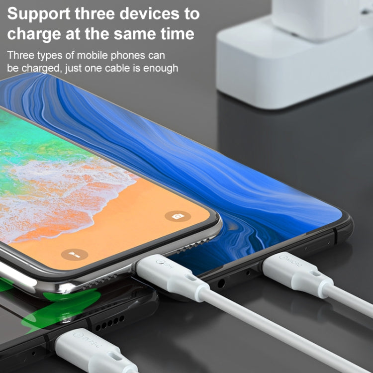 WK WDC-103 8 Pin + Micro USB + Type-C / USB-C Charging Data Cable
