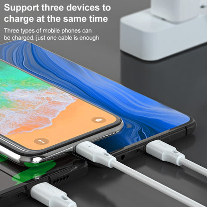 WK WDC-103 8 Pin + Micro USB + Type-C / USB-C Charging Data Cable