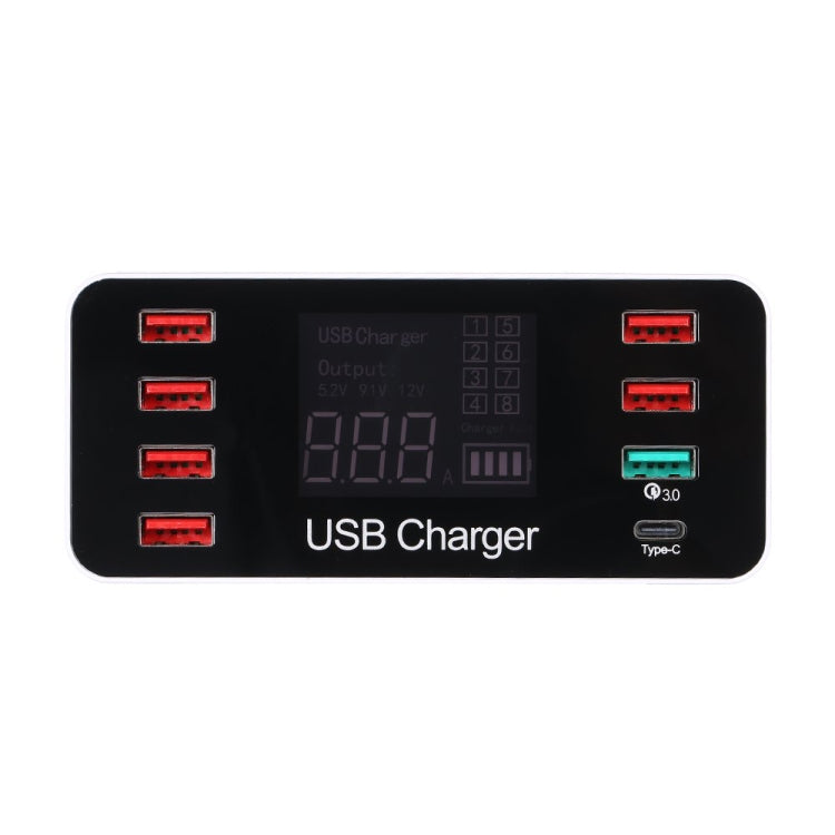 A9 Plus (Global Version) Multi-function AC 100V~240V 8 Ports USB Digital Display LCD Detachable C...