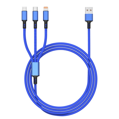 Orange Plug 3A 3 in 1 USB to Type-C / 8 Pin / Micro USB Fast Charging Cable, Cable Length: 1.2m��...