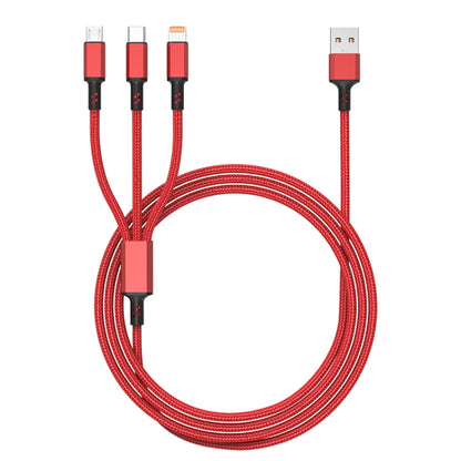 Orange Plug 3A 3 in 1 USB to Type-C / 8 Pin / Micro USB Fast Charging Cable, Cable Length: 1.2m��...