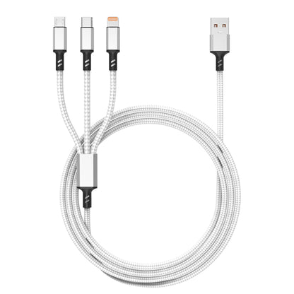 Orange Plug 3A 3 in 1 USB to Type-C / 8 Pin / Micro USB Fast Charging Cable, Cable Length: 1.2m��...