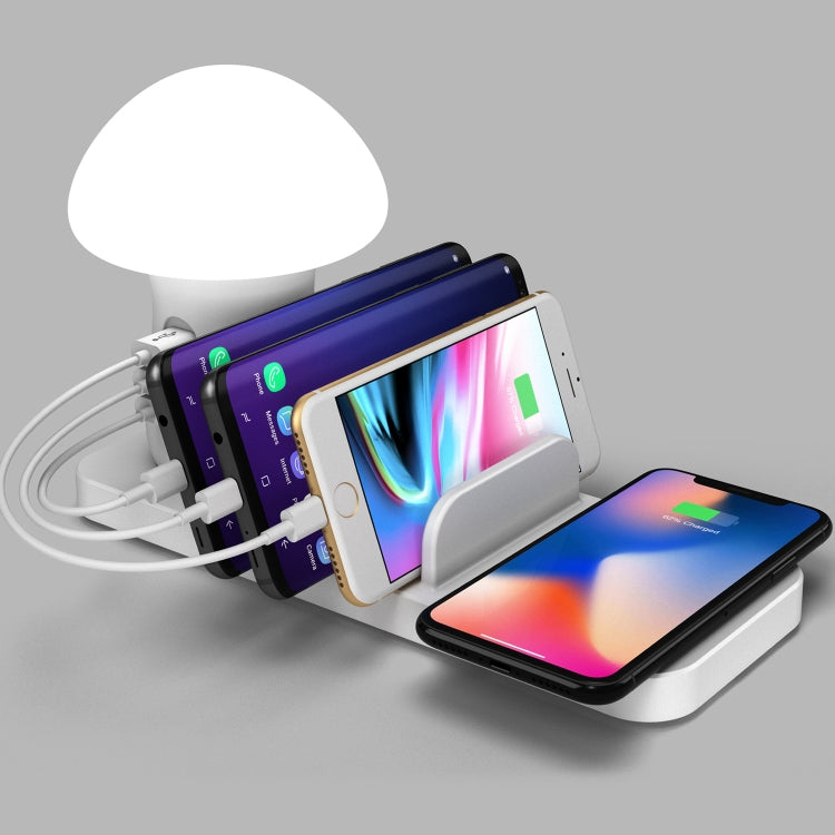 HQ-UD12 40W Wireless Charger with Mushroom Light, EU Plug