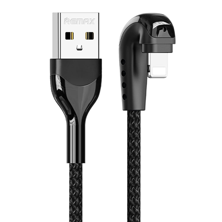 REMAX RC-177i Heymanba II 2.1A USB to 8 Pin 180 Degrees Elbow Zinc Alloy Braided Gaming Data Cabl...