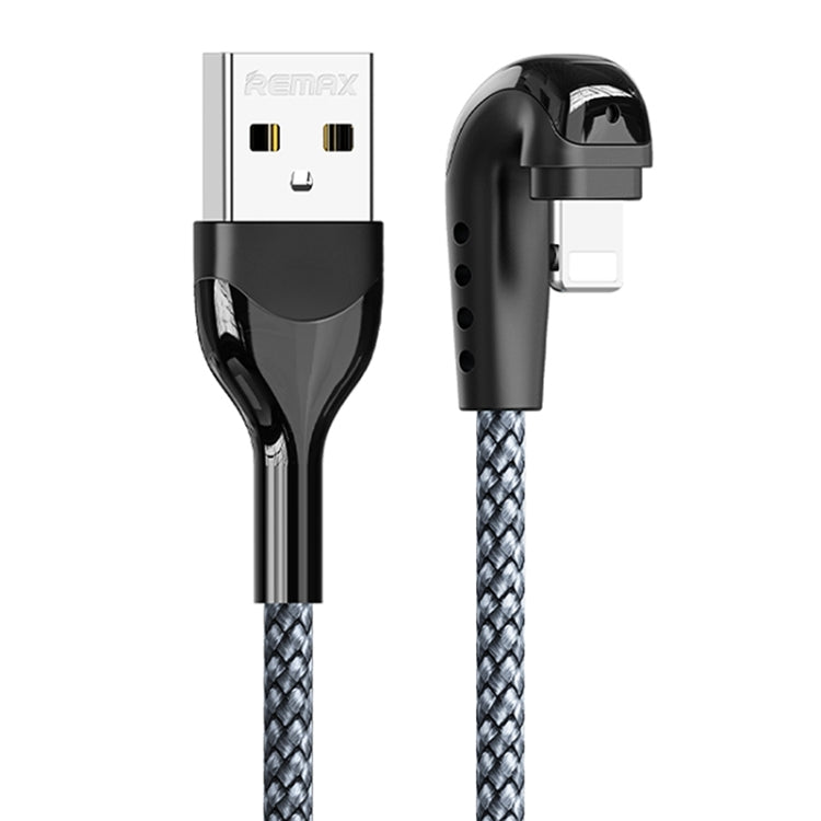 REMAX RC-177i Heymanba II 2.1A USB to 8 Pin 180 Degrees Elbow Zinc Alloy Braided Gaming Data Cabl...