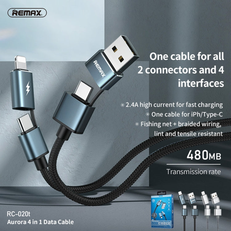 RC-020t 2.4A Aurora Series 4 in 1 Data Snyc Charging Cable