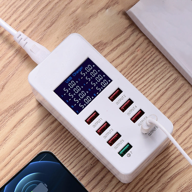 A8 50W 8 Ports USB + QC3.0 Smart Charging Station with Digital Display AC100-240V, UK Plug�������...