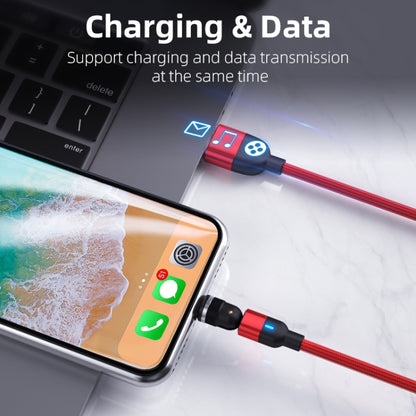 2m 3A Output 3 in 1 USB to 8 Pin + USB-C / Type-C + Micro USB 540 Degree Rotating Magnetic Data S...