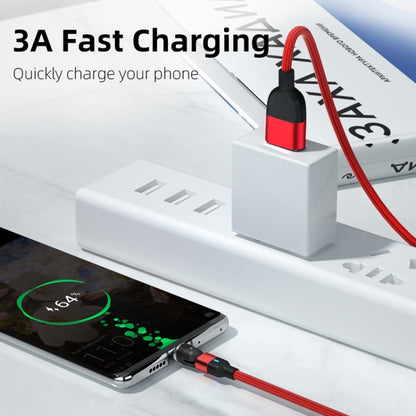 2m 3A Output 3 in 1 USB to 8 Pin + USB-C / Type-C + Micro USB 540 Degree Rotating Magnetic Data S...