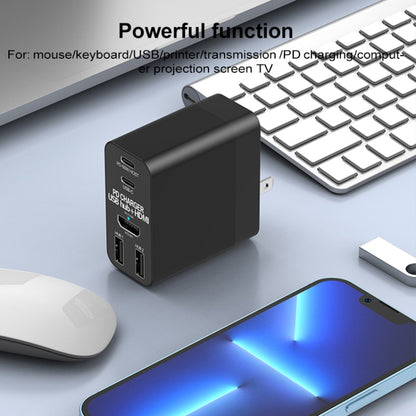 X8H 60W Type-C + USB + HDMI HUB PD Charger, US Plug, X8H