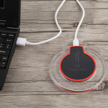 FANTASY 5V 1A Output Qi Standard Ultra-thin Wireless Charger with Charging Indicator, Support QI ...