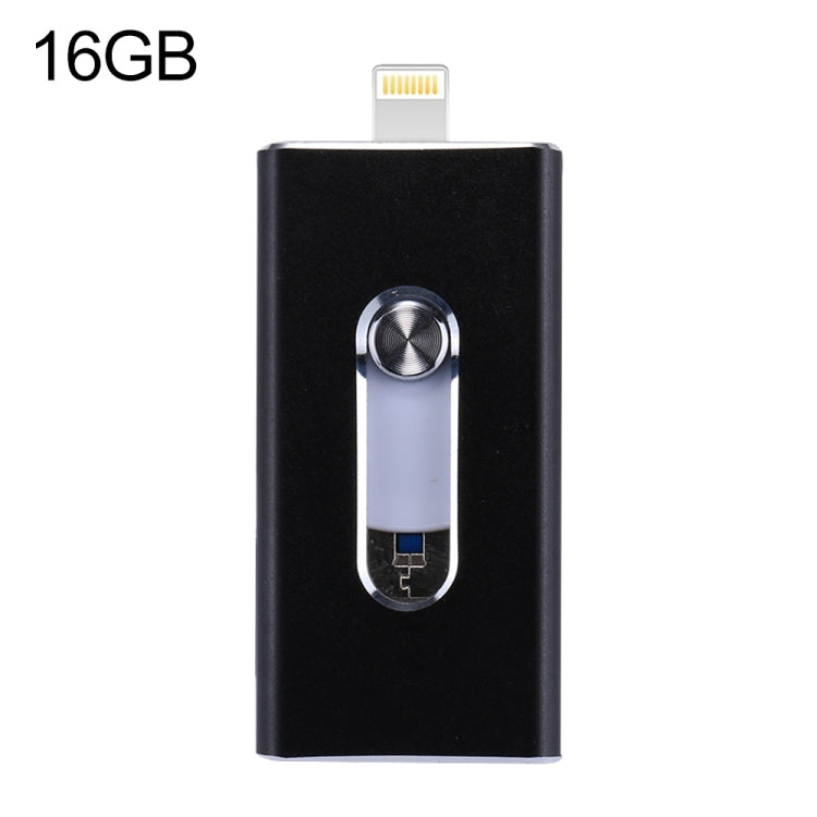 RQW-02  3 in 1 USB 2.0 & 8 Pin & Micro USB 16GB Flash Drive, RQW-02 Black, RQW-02 Gold, RQW-02 Bl...