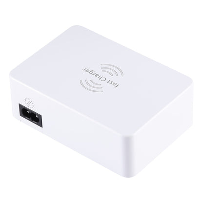 WLX-818F 6 in 1 10W QC3.0 Wireless Charging + USB-C / Type-C + 4 USB Ports Charger with Smart LCD...