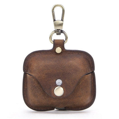 CF1108 For AirPods Pro Crazy Horse Texture Earphone Protective Leather Case with Hook������������...