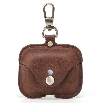 CF1108 For AirPods Pro Crazy Horse Texture Earphone Protective Leather Case with Hook������������...