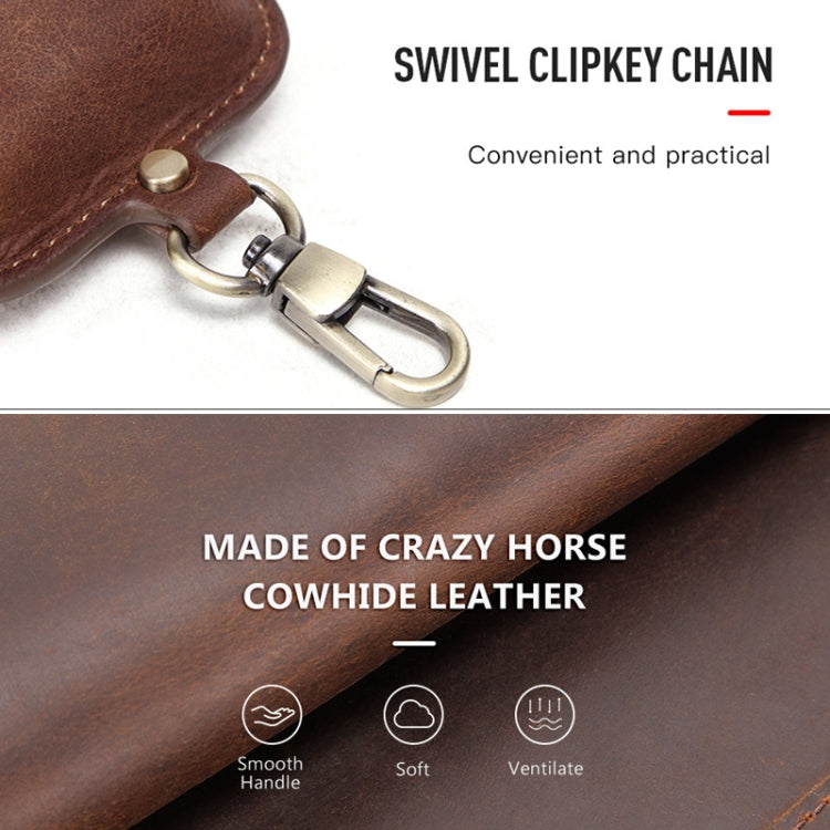 CF1108 For AirPods Pro Crazy Horse Texture Earphone Protective Leather Case with Hook������������...