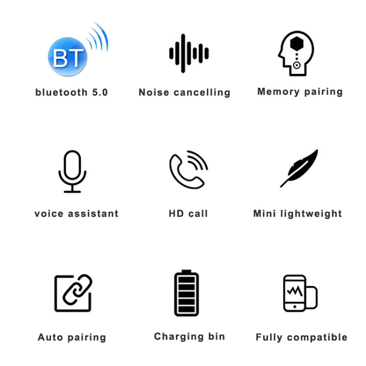 263 TWS CVC8.0 Noise Cancelling Bluetooth Earphone with Charging Box, Support Touch & Three-scree...