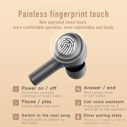 278 TWS External Noise Cancelling Touch Bluetooth Earphone with Charging Box, Support LED Power D...