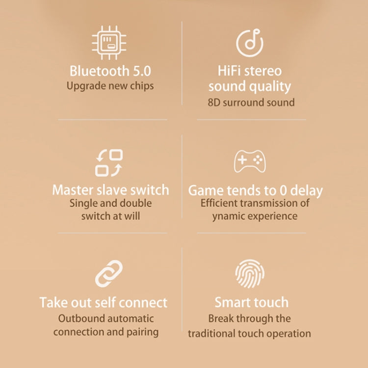 278 TWS External Noise Cancelling Touch Bluetooth Earphone with Charging Box, Support LED Power D...