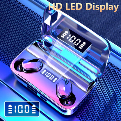 A9 TWS CVC8.0 and DSP Dual Noise Cancelling Bluetooth Earphone with Magnetic Charging Box & LED D...