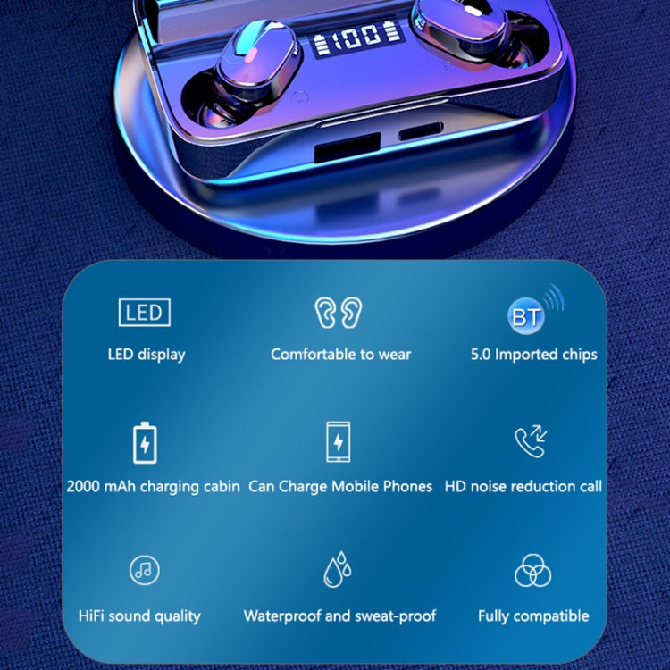 A9 TWS CVC8.0 and DSP Dual Noise Cancelling Bluetooth Earphone with Magnetic Charging Box & LED D...